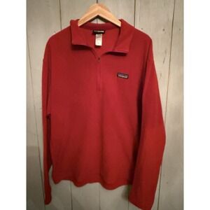 Patagonia‎ Synchilla Fleece 1/4 Zip Pullover Sweater Red Long Sleeve Mens Lg